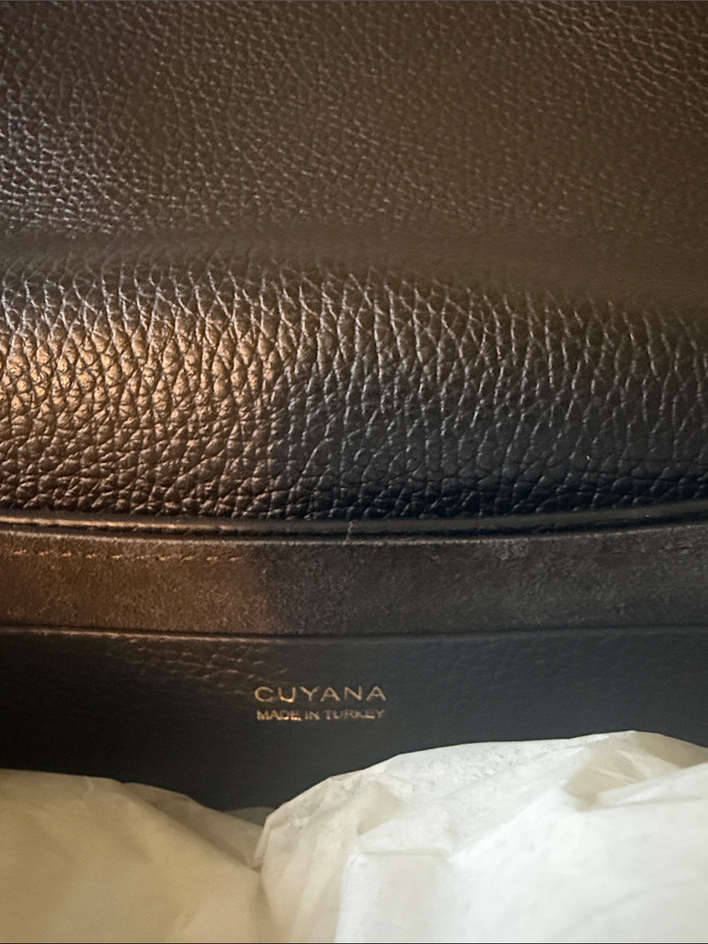 Cuyana Black Leather Shoulder or Crossbody Bag with Gold Ring Accent - Picture 5 of 7